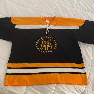 Barstool Sports Black and Gold Men's Hockey Jersey